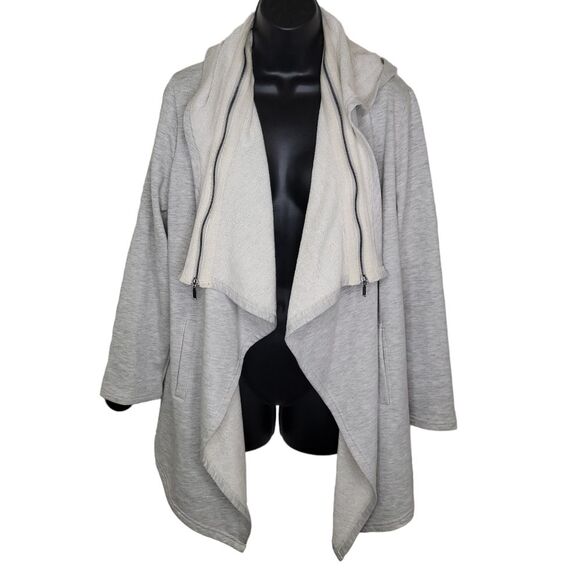 Neon Buddha heathered gray hooded open front cardigan Xs - Picture 1 of 8